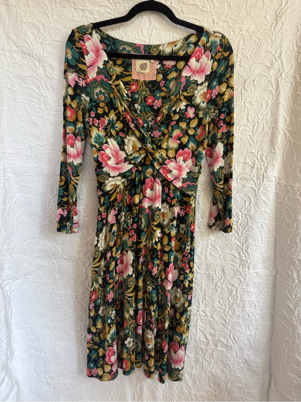 Floral Twist-Front Midi Dress